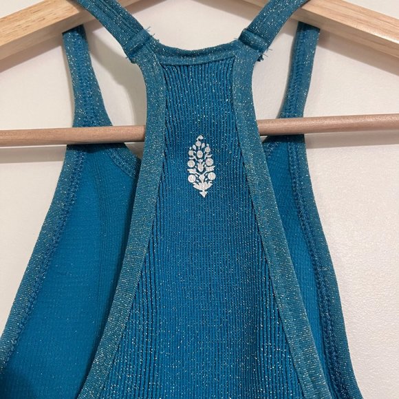 NWOT Happiness Runs Lurex Crop Tank in Off Tropic - Picture 5 of 5